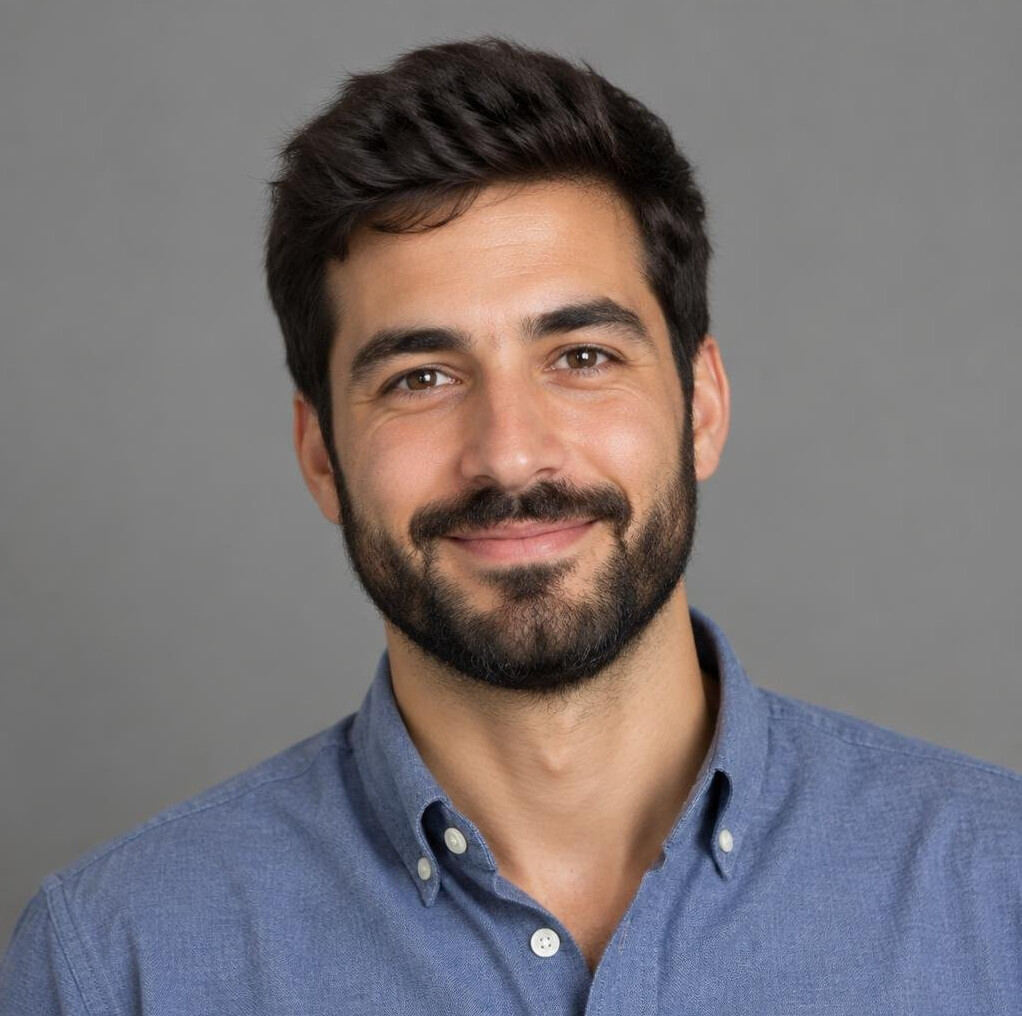 Portrait of a young Portuguese male financial journalist